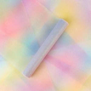 Kal-30cm &times; 10yards Arc-En-Ciel Paillettes Tulle Chemin De Table Tulle Ruban Rouleau Tissu Tulle Filet D&eacute;coration F&ecirc;te De Mariage Anniversaire Licorne Rentr&eacute;e Scolaire Baby Shower No&euml;l Artisanat - Neuf