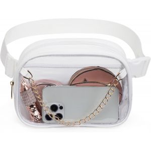 SJZG-Sac Banane Transparent Pour Femme, Approuv&eacute; Par Les Stades, Sac Banane Imperm&eacute;able En Pvc Transparent, Blanc - Neuf