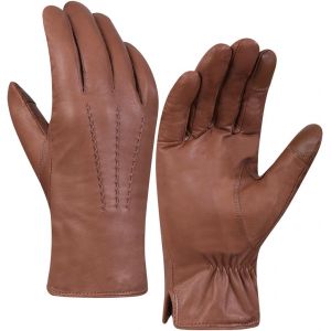 Gants en cuir pour hommes, gants d'hiver en cuir de ch&egrave;vre, &eacute;cran tactile GM040EU - Neuf