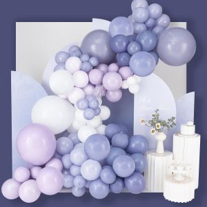 SJZG-Lot De 140 Guirlandes De Ballons Violets, Ballons Violets, Bleu Gris&acirc;tre, Violet Lavande, Lilas, Blanc Pour D&eacute;corations D'Anniversaire, F&ecirc;te Pr&eacute;natale, Mariage, Violet - 1491 - Neuf