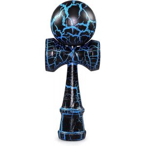 MDY-© Kendama en Bois de hêtre, Jouet Traditionnel Japonais avec Boule, Corde et Plateau de réception pour la dextérité/l'équilibre, idée Cadeau (Bleu et Noir) - Neuf