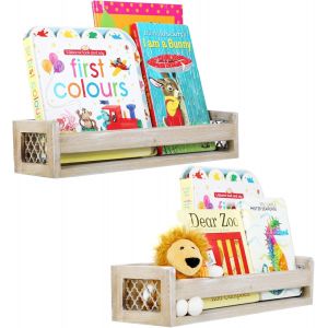 Tianyi-Etag&egrave;res De Rangement Pour Jouets Et Livres, &Eacute;tag&egrave;res Murales En Bois Pour Rangement Epices Cuisine, &Eacute;tag&egrave;res D&eacute;coratives Pour Salle De Chambre, Salle De Bains, Salon.(Lot De 2) - Neuf