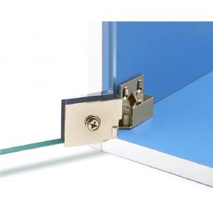 1 paire/charni&egrave;re de porte en verre sans cadre armoire &agrave; vin vitrine charni&egrave;re de porte en verre mont&eacute;e lat&eacute;rale int&eacute;gr&eacute;e (Nickel bross&eacute;) - Neuf