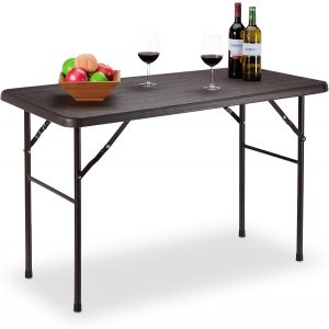 Ulteronixshop-Table de Jardin, Effet Bois, Table Pliable rectangulaire, en Plastique, m&eacute;tallique, Balcon HxlxP 74 x 120 x 60 - Neuf