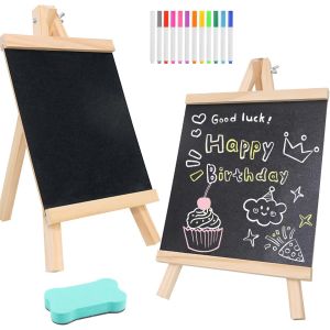 KALANKA-2 Supports pour Tableau,12 Couleurs de Peinture &agrave; la Craie et 1 Essuie-Tableau en Ardoise pour &eacute;crire sur 29 x 16 cm,pour &eacute;tiquettes de prix,Table de Buffet,Anniversaire,Mariage - Neuf
