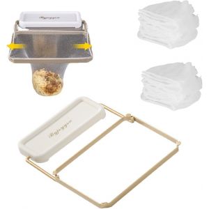 Kalanka-Passoire Evier Porte &Eacute;vier Panier De Cr&eacute;pine Passoire Evier Cuisine Avec 50 Pi&egrave;ces Filet &Eacute;tag&egrave;re Rangement Pour &Eacute;gouttoir Cuisine Pour Fruits L&eacute;gumes D&eacute;chets Restes Gadget Cuisine (Blanc) - Neuf