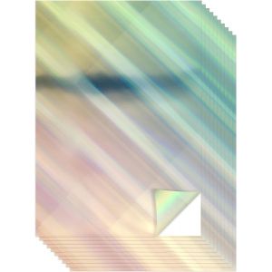 Evergreen Goods Lot De 10 Feuilles De Papier Vinyle Imprimable Blanc Holographique (Magnétique) ¿ Papier Brillant Imperméable Papier Autocollant Pour À Jet D'encre Et Laser | Parfait Pour Machines De - Neuf