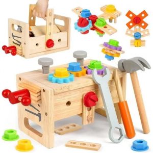 Jouet en Bois - KAKOO - Bo&icirc;te &agrave; outils &eacute;ducative Enfant - 3 ans et plus - Neuf