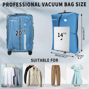 SJZG-Sac De Voyage Sous Vide,R&eacute;utilisable Sacs Sous Vide Pour V&ecirc;tements, Housses De Rangement Pour Valise Sac &Agrave; Dos Bagage &Agrave; Main, Avec Ipx8 &Eacute;tanch&eacute;it&eacute; &Agrave; L'Air Zip - Neuf