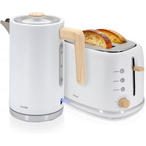 Ulteronixshop-Nordic Ensemble Grille Pain 2 Fentes Tranches Larges, 6 Niveaux de Dorage + Bouilloire &Eacute;lectrique 1,7 L sans Fil, 2200 W, sans BPA, Pack Petit D&eacute;jeuner &Eacute;lectrom&eacute;nager, Design Nordique, - Neuf