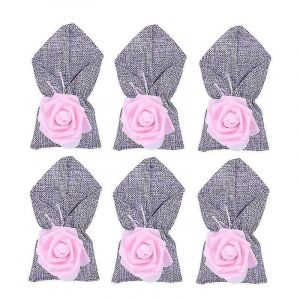 6pcs Linge Mariage Candy Bag Rose Decor Sac de Rangement Pour Rassemblement de Fête de Mariage (violet, Petite Taille) - Neuf