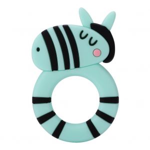 Anneau De Dentition En Silicone En Forme D'hippopotame Pour Bebe (Vert) - Neuf