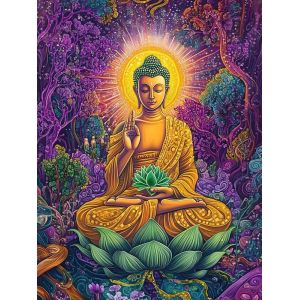 Ayuhr-5d Diy Diamond Painting Kits Bouddha, Arbre À Fleurs Broderie Diamant Kits De Broderie Au Point De Croix Strass Rond Résine Peinture Décor À La Maison 30x40 Cm - Neuf
