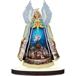 Ayuhr-Diamond Painting Ornement De Table Diamant Painting Décoration De Table Peinture Diamant Ornement De Bureau Diamond-Painting Sur Socle Point De Croix Kit Broderie Puzzle Madone - Neuf