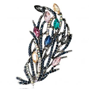 Broche Exquise En Forme De Fleur Pour Femme, Strass, Accessoire De Decoration Pour Vetements, Argent - Neuf