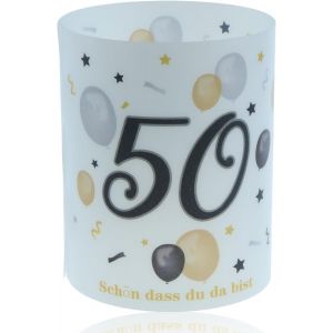 Kalanka-Photophore Décoratif De Table Pour 50e Anniversaire - 8 Photophores - Décoration De Table - 50 Ans - Pour Femme Et Homme - Convient Pour Bougies Chauffe-Plat Ou Bougies - Neuf