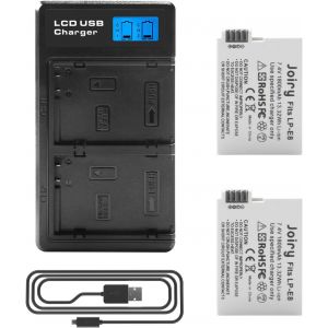 2 X LP-E8 Batterie de Rechange et LCD Chargeur Double Compatible avec Canon Rebel T2i, T3i, T4i, T5i, EOS 550D, 600D, 650D, 700D, Kiss X4, X5, X6 Digital Camera - Neuf