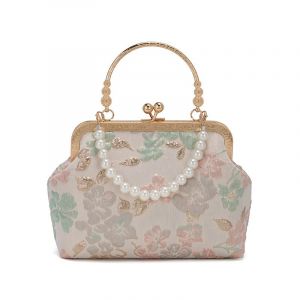 Sac &agrave; main vintage pour femme avec broderie florale pour mariage, f&ecirc;te, bal de promo - Neuf