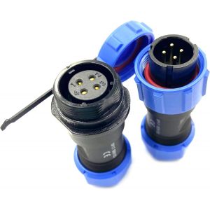 Connecteur Aviation Plug Sp17 4 Broches, Ip68 4 Broches Sans Soudure, Prise D'aviation &Eacute;tanche Et Anti-Poussi&egrave;re Pour Lampes D'ext&eacute;rieur, Utilise 500 V 5 A (C&acirc;ble 18 Awg &Agrave; Sertir) - Neuf