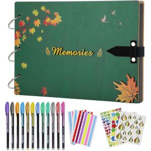 Album Photo Scrapbooking 80 Pages En Bois Arbre Livre Photo Scrapbooking Kit Pour Album De Famille,Mariage,Voyage,Anniversaire - Neuf