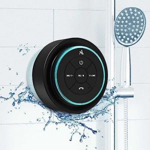 Rose Or Bluetooth Haut Parleur de Douche Soundangel Mate certifi&eacute; ipx7 &eacute;tanche Haut Parleur de Salle de Bains avec Ventouse Microphone 5W Son Cristal 15h Temps de Lecture pour Les Femmes - Neuf