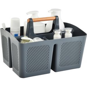 Bhhbb-Panier De Douche Portable Avec Compartiments, En Plastique Divisé, Organisateur De Rangement Avec Poignée Pour Salle De Bain, Université, Dortoir, Essentiels, Gris - Neuf