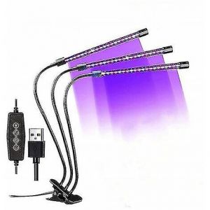 Lampe De Croissance Led Double T&ecirc;te Et Double Tube Avec Pince Pour Plantes Succulentes - Neuf