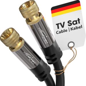 Câble Satellite & Antenne TV,Coaxial-0,5m-Câble Sat 4K avec connecteurs F en métal-Disponible en 0,5-30m (pour radio/TV,DVB-T,DVB-C,DVB-S/DVB-S2,internet,noir) - Neuf