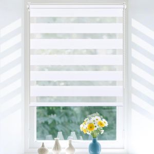 Store Enrouleur Jour Nuit Sans Per&ccedil;age, Installation Facile Pour Fen&ecirc;tre Porte, Intimit&eacute; Pour Salon Chambre Bureau, 110l X 150l Cm, Blanc - Neuf