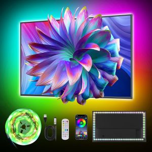 Jgd-Rgbic Ruban Led 2m, Dreamcolor R&eacute;tro&eacute;clairage Led Tv For 40 &Agrave; 60 Pouces Tv Avec Intelligent App Et 2.4g Rf T&eacute;l&eacute;commande, Musique Synchroniser Pour Chambre Mariage F&ecirc;te No&euml;l D&eacute;coration - Neuf