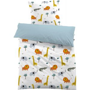 Slep-Housse De Couette 140x200 Enfant Fille Gar&ccedil;on Animal Parure De Lit 1 Personne En Microfibre Dessin Anim&eacute; Cartoon 3d Imprim&eacute; Avec Taie D'oreiller 65x65 Cadeau F&ecirc;te Anniversaire, Animal01 - Neuf