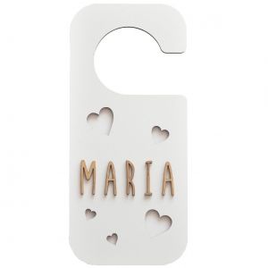 Accroche-Porte Personnalisable - Coeurs Blanc - Neuf
