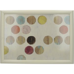 SJZG-Plateau Rembourr&eacute; Pour Ordinateur Portable Motif Pois R&eacute;tro Multicolore 44 X 34 Cm - Neuf