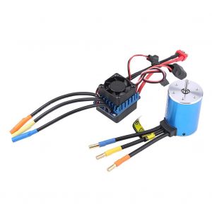 Moteur 4 poles 3650 3900 kV + controleur de vitesse electronique ESC 60 A pour voiture RC 1/10 1/12 - Neuf