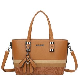 Sac à Main pour Femme avec N?ud et Bandoulière à Effet Python Gallantry Marron - Neuf