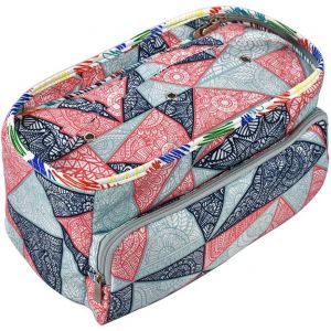 Sac De Rangement Pour Fils Textiles, Sac De Rangement Pour Tricot En Laine À Motifs Délicats, Sac De Rangement Portable Pour Tricot Et Crochet ¿ Idéal Pour Les Amateurs De Tricot (Bleu-Rose)-Générique - Neuf