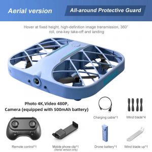 Xiaomi H107 Drone Mini Poche Petits Quadrirotor Hélicoptère Télécommandé 4k 8k Avec Caméra Hd Fpv Drones Cadeau De Noël Pour Enfant-Blue 4k Camera- - Neuf