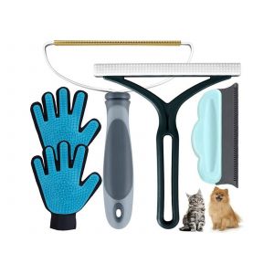 Ensemble de 5 pi&egrave;ces pour enlever les poils d'animaux et nettoyer les canap&eacute;s, les tapis et les manteaux - Neuf