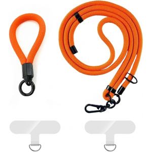 Kal-Ensemble De 4 Pièces Dragonne Pour Téléphone Portable -Tour De Cou, Chaîne, Et Lanière Pour Téléphone -Cordon Et Attache Pour Téléphone Portable -Sangle Multifonctionnelle Et Universelle - Neuf