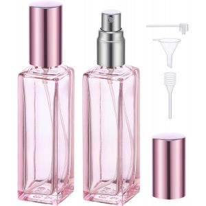 Sansh-Vaporisateur De Sac Rechargeable, 2 Pièces Atomiseur Parfum Vide 20ml, Bouteille Vaporisateur De Parfum De Sac, Pour Date, Travail, Vacances (Rose) - Neuf
