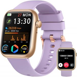 Montre Connectée Femme Homme, 1.83"" Smartwatch avec Appel Bluetooth, Tensiomètre/Fréquence Cardiaque/SpO¿/Sommeil, Podometre, 123+ Mode Sport, Etanche IP68 Sport Bracelet Connecté pour Android iPhone - Neuf