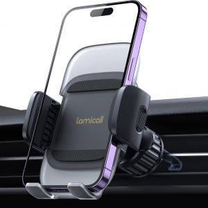 Support T&eacute;l&eacute;phone Voiture de Grille d'A&eacute;ration - [2023 Pince &agrave; Ressort] Lib&eacute;ration Rapide, 360&deg; Rotation, Porte Universel T&eacute;l&eacute;phone Voiture pour iPhone 17 16 15 14, Huawei, 4-7&iquest; Smartphones - Neuf