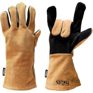 Ulteronixshop-H&ouml;fats - Gants de barbecue en cuir et aramide - Extr&ecirc;mement r&eacute;sistants &agrave; la chaleur - Gants de four pour griller, cuisiner et ajouter du bois - Certifi&eacute; EN 407 et EN 390 - Neuf