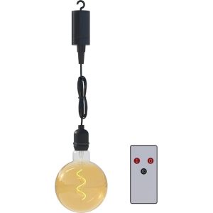 Calex Lampe Suspendue Ext&eacute;rieure Avec Ampoule Filament Dor&eacute;e - &Eacute;clairage Suspendu &Agrave; Batterie - Luminaire D&eacute;coratif &Agrave; Piles - 4 Lumens Lumi&egrave;re Douce - Neuf