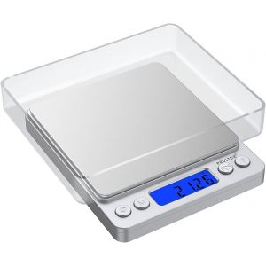 Balance De Cuisine Pr&eacute;cision 0.01g/500g 6 Unit&eacute;s Mesure G/Oz/Ozt/Dwt/Ct/Gn Balance Patisserie Avec Deux Plateaux Balance Alimentaire Avec Ecran R&eacute;tro&eacute;clair&eacute; Lcd Acier Inoxydable - Neuf