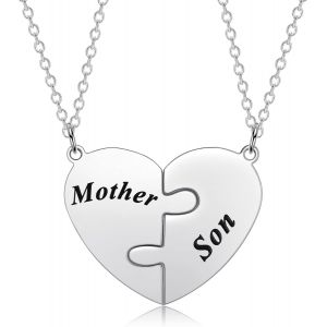 Kalanka-Cadeau Pour Mère Et Père De La Part De Sa Fille ¿ Ensemble De Colliers Assortis En Forme De Coeur Pour 2 | Cadeau De Fête Des Mères Pour Maman Et Papa | Cadeau D'anniversaire Pour Fils - Neuf