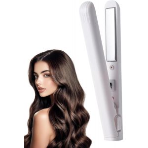 Kal-Minilisseur Cheveux Sans Fil, 2 En 1 Céramique Lisseur Boucleur Cheveux 2 En 1 Lisseur Portable Sans Fil Portable Fer A Lisser Lisseur Boucleur Minis Fer À Lisser En Céramique Pour Pelos Court Y - Neuf
