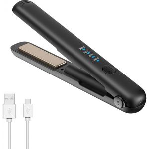 Mini Lisseur Sans Fil, Lisseur Cheveux Sans Fil, Mini Lisseur De Voyage, Lisseur Portable Avec 4 Vitesses De Régulation De La Température, Recharge Usb, Mini Fer A Lisser Pour Pelo Court Largo - Neuf