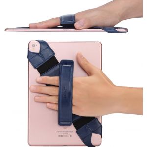 Support Universel pour Tablette Dragonne, Joylink 360 degr&eacute;s pivotant Cuir Poign&eacute;e Grip avec Ceinture &eacute;lastique, s&eacute;curis&eacute; et Portable pour Toutes Les tablettes de 25,7 cm (Samsung ASUS iPad)Bleu - Neuf