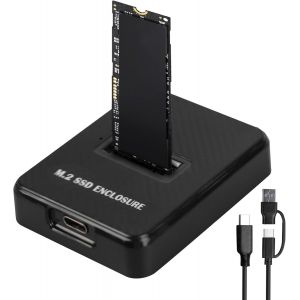 M.2 NVMe & SATA Docking Station,Disques Dur Disques Dur Station d'accueil 10Gbps USB 3.2 Gen2 Adaptateur pour M-Key/B+M Key Dual Protocole Bo&icirc;tier SSD externe NVMe & NGFF pour SSD 2230/2242/2260/2280 - Neuf
